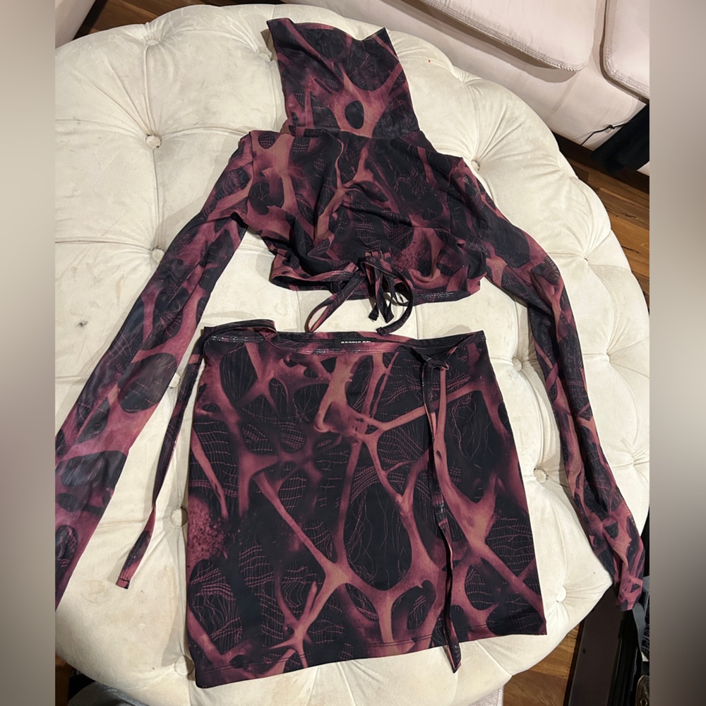POSTER GIRL Pink and Black Abstract Top